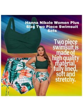 **Hanna Nikole** Plus Size Two Piece Swimsuit 20W NWT
